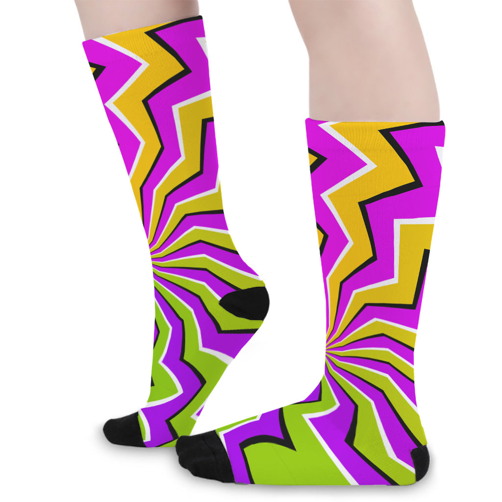 Colorful Dizzy Moving Optical Illusion Long Socks