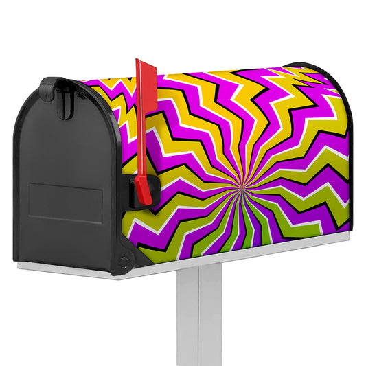 Colorful Dizzy Moving Optical Illusion Mailbox Cover