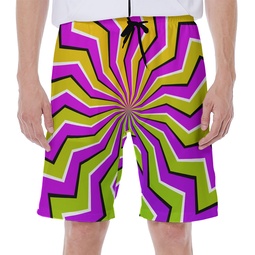 Colorful Dizzy Moving Optical Illusion Men's Beach Shorts