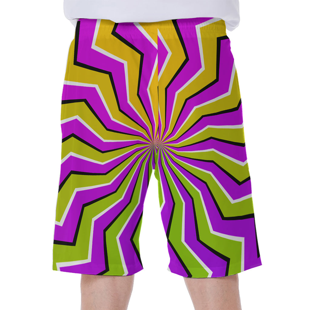 Colorful Dizzy Moving Optical Illusion Men's Beach Shorts