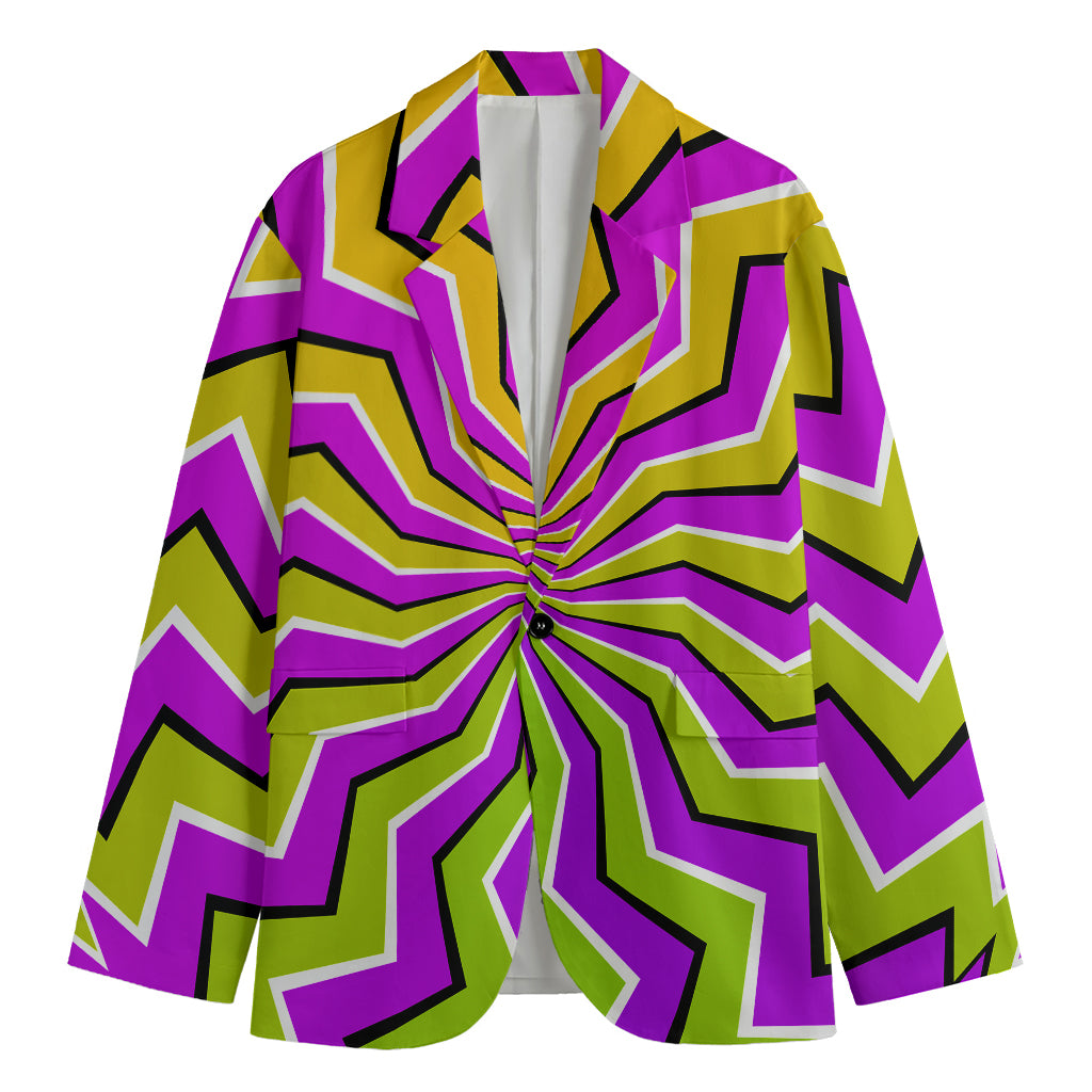 Colorful Dizzy Moving Optical Illusion Men's Blazer