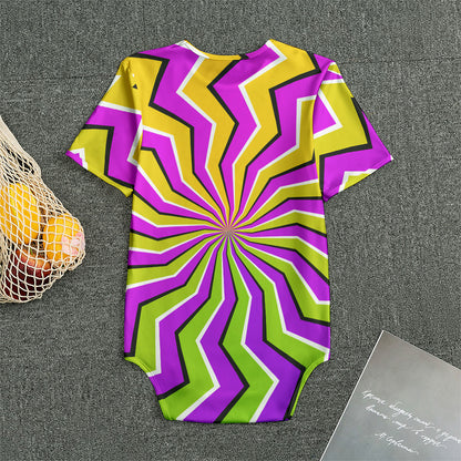 Colorful Dizzy Moving Optical Illusion Men's Bodysuit