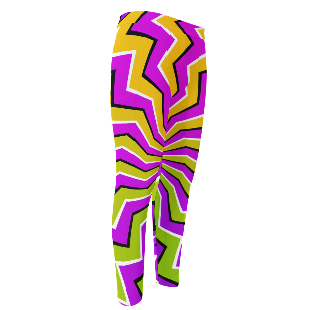Colorful Dizzy Moving Optical Illusion Men's Compression Pants