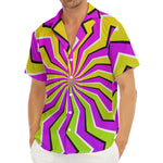 Colorful Dizzy Moving Optical Illusion Men's Deep V-Neck Shirt
