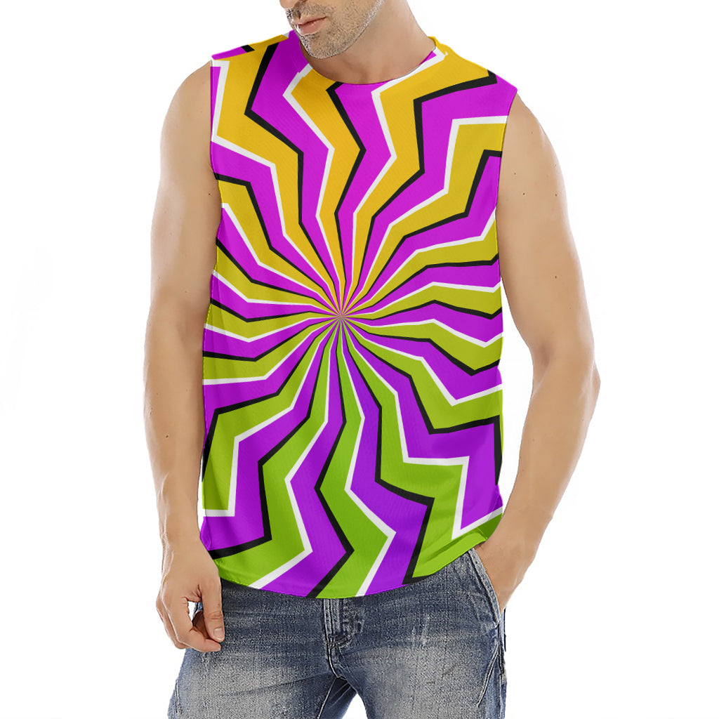 Colorful Dizzy Moving Optical Illusion Men's Fitness Tank Top