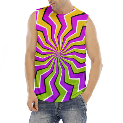 Colorful Dizzy Moving Optical Illusion Men's Fitness Tank Top