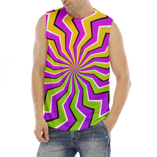 Colorful Dizzy Moving Optical Illusion Men's Fitness Tank Top