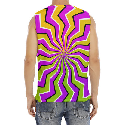 Colorful Dizzy Moving Optical Illusion Men's Fitness Tank Top