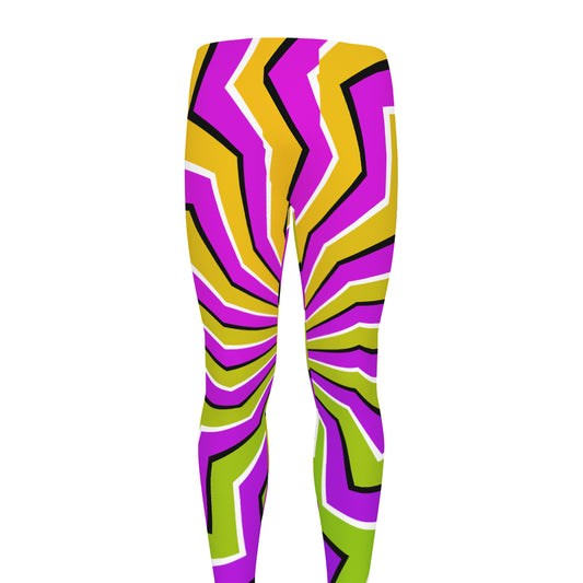 Colorful Dizzy Moving Optical Illusion Men's leggings