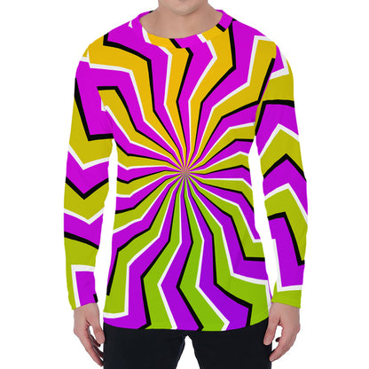 Colorful Dizzy Moving Optical Illusion Men's Long Sleeve T-Shirt