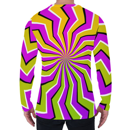 Colorful Dizzy Moving Optical Illusion Men's Long Sleeve T-Shirt