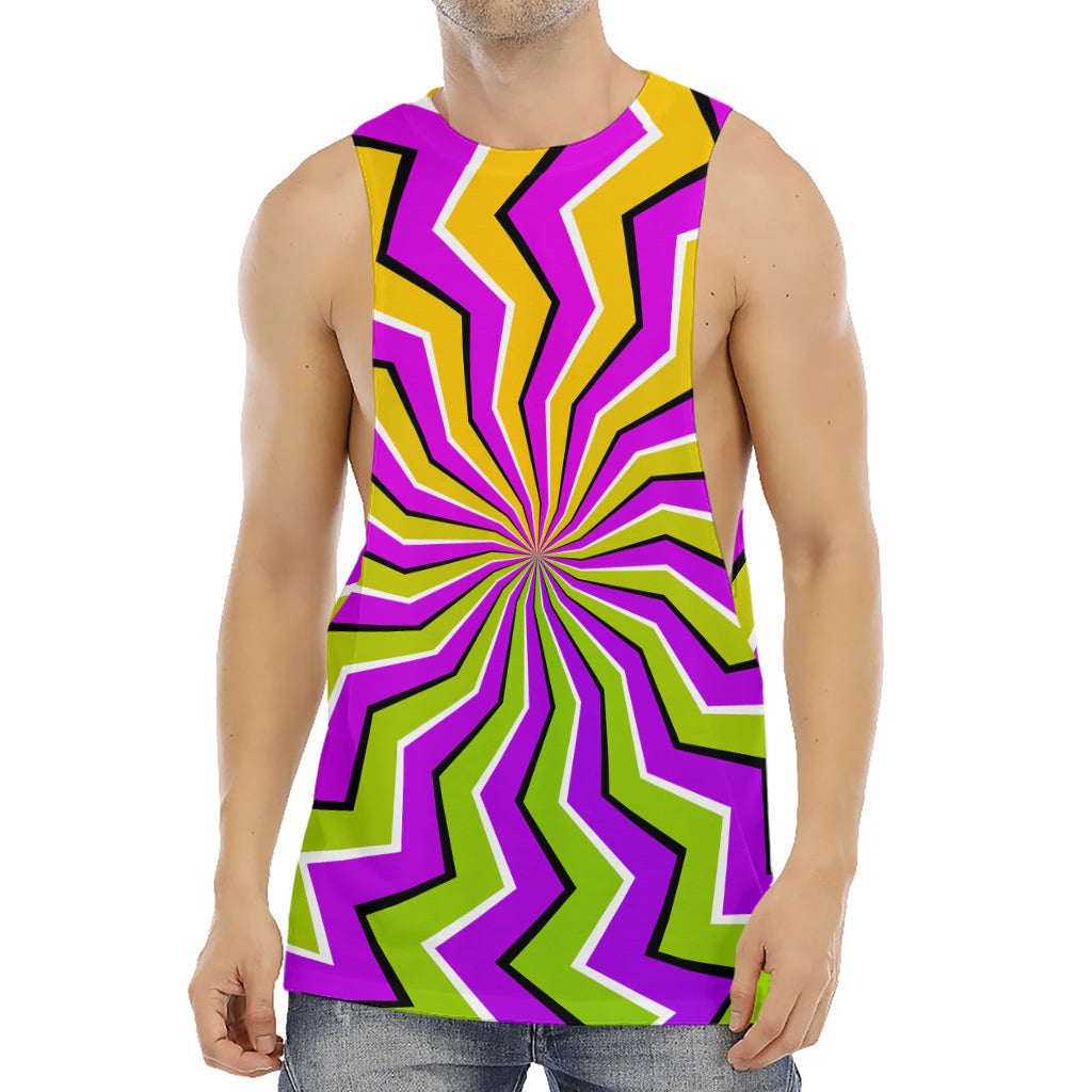 Colorful Dizzy Moving Optical Illusion Men's Muscle Tank Top