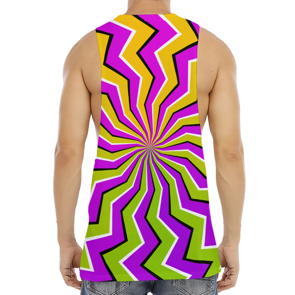 Colorful Dizzy Moving Optical Illusion Men's Muscle Tank Top