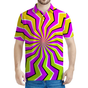 Colorful Dizzy Moving Optical Illusion Men's Polo Shirt