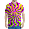 Colorful Dizzy Moving Optical Illusion Men's Polo Shirt