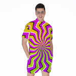 Colorful Dizzy Moving Optical Illusion Men's Rompers