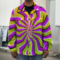 Colorful Dizzy Moving Optical Illusion Men's Shirt Jacket