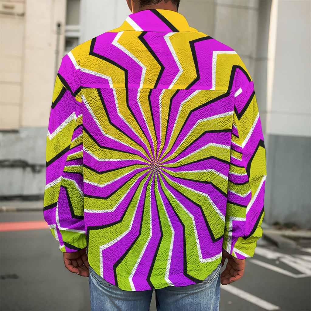 Colorful Dizzy Moving Optical Illusion Men's Shirt Jacket
