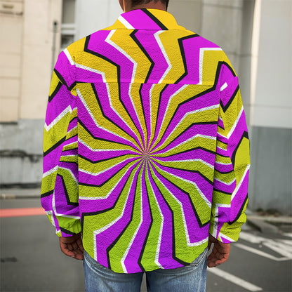 Colorful Dizzy Moving Optical Illusion Men's Shirt Jacket