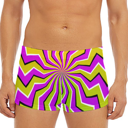 Colorful Dizzy Moving Optical Illusion Men's Short Boxer Briefs