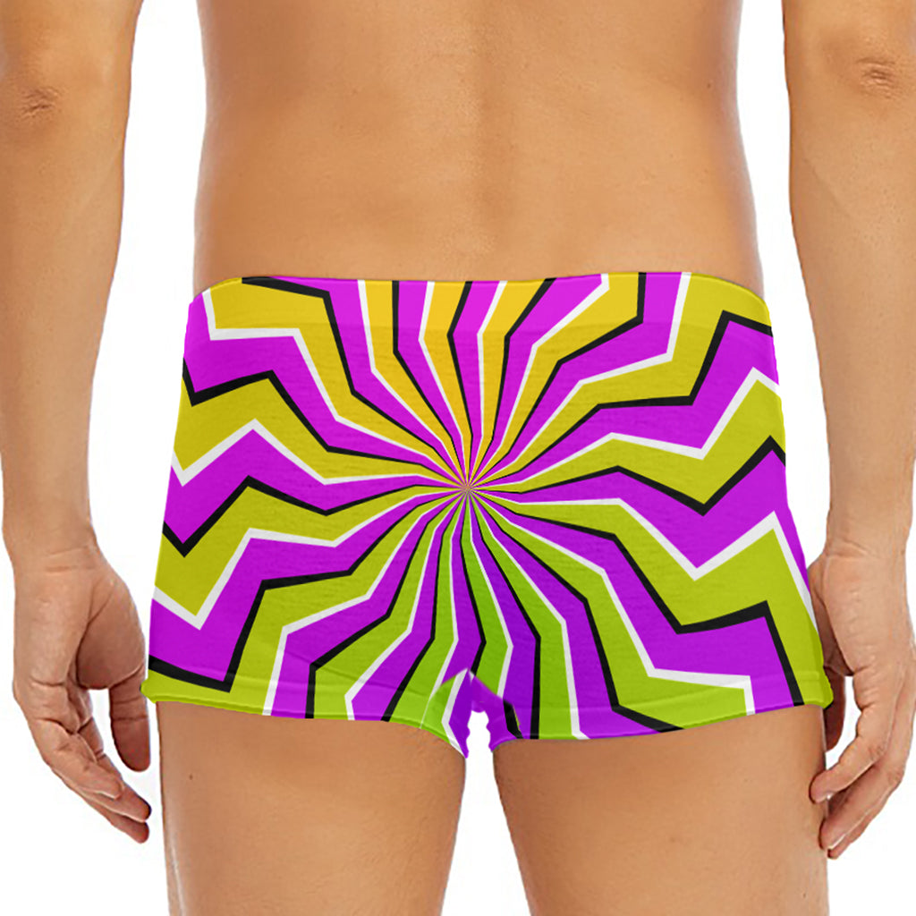 Colorful Dizzy Moving Optical Illusion Men's Short Boxer Briefs