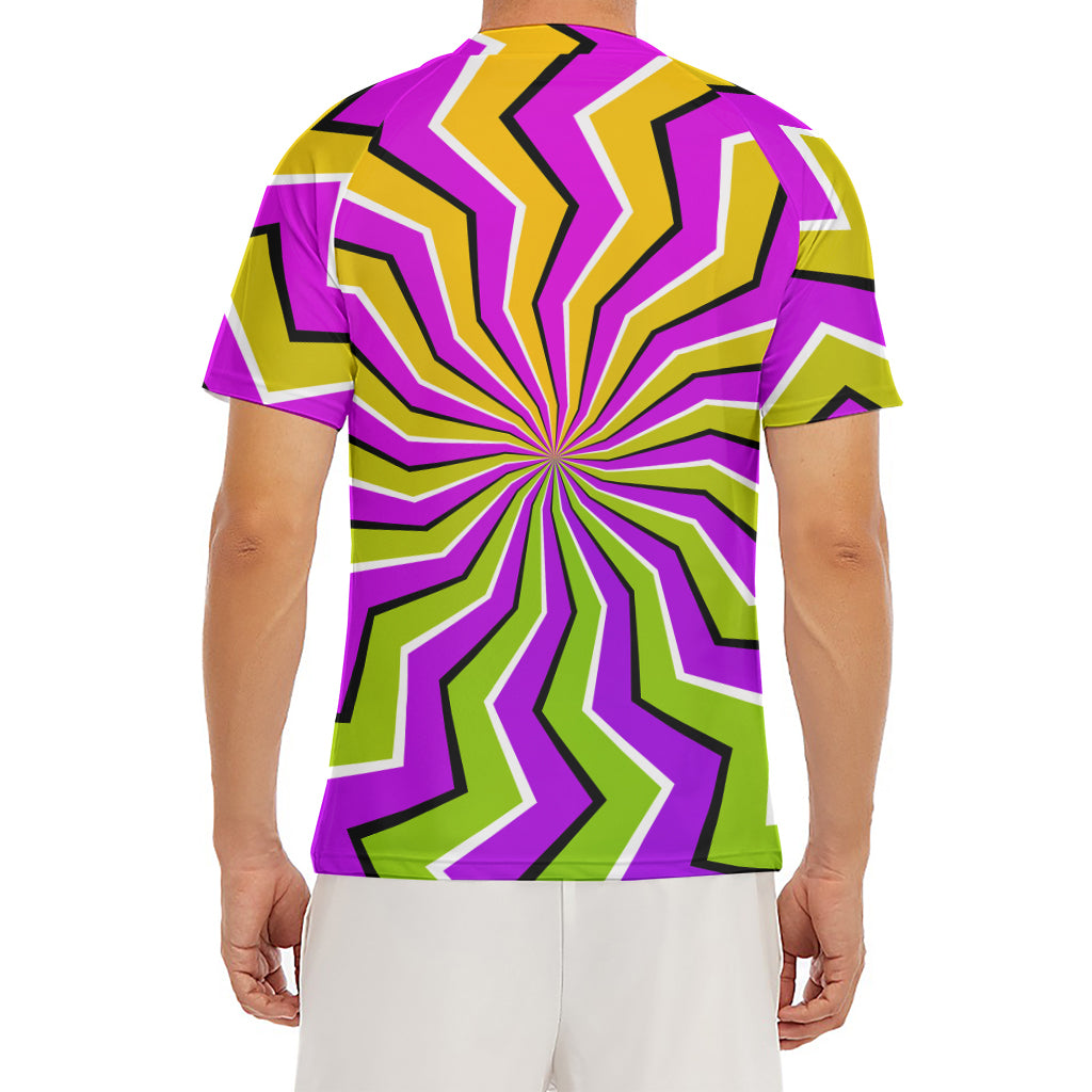 Colorful Dizzy Moving Optical Illusion Men's Short Sleeve Rash Guard