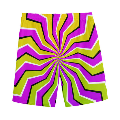Colorful Dizzy Moving Optical Illusion Men's Sports Shorts