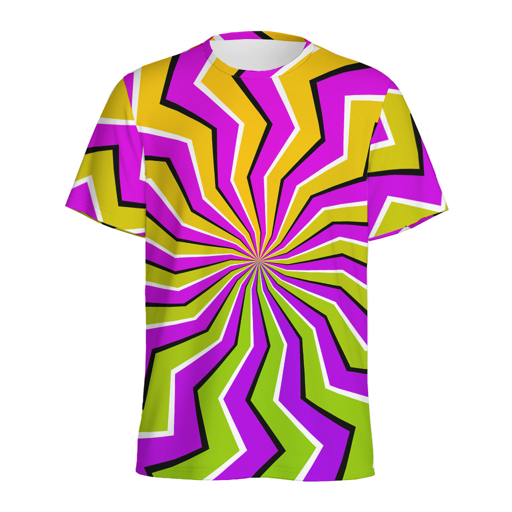 Colorful Dizzy Moving Optical Illusion Men's Sports T-Shirt