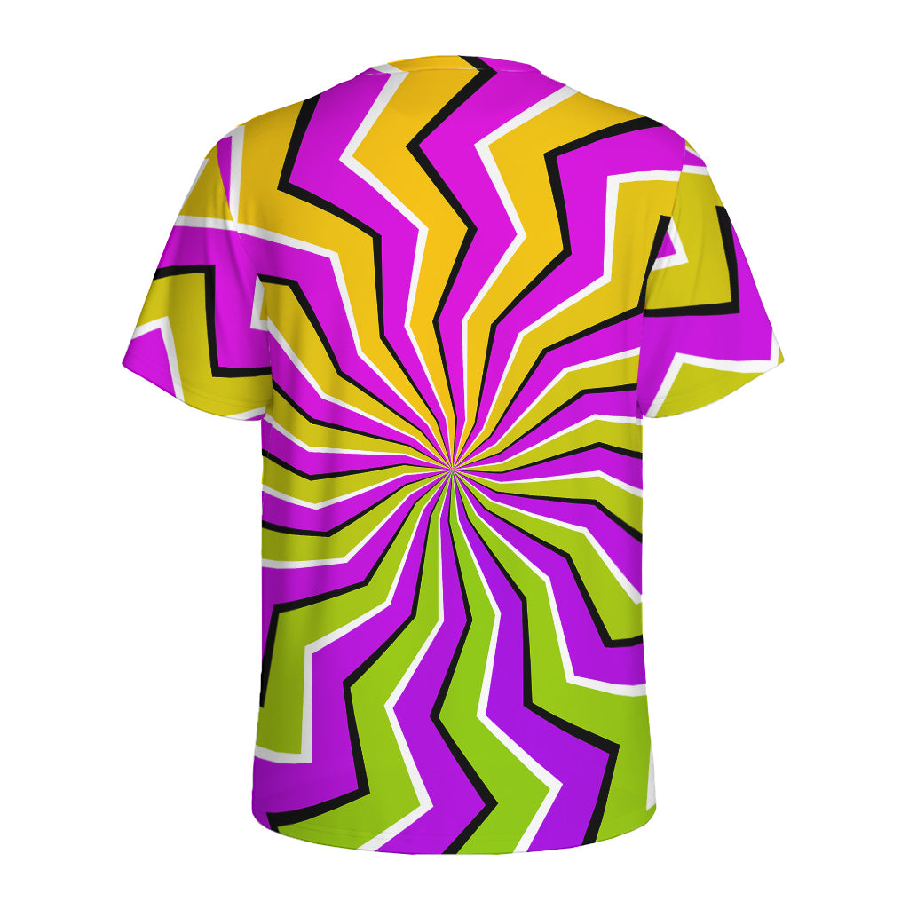 Colorful Dizzy Moving Optical Illusion Men's Sports T-Shirt