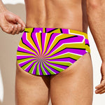 Colorful Dizzy Moving Optical Illusion Men's Swim Briefs
