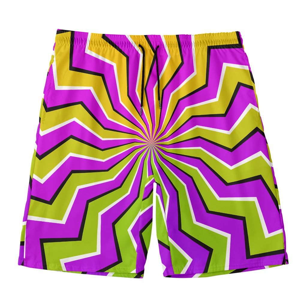 Colorful Dizzy Moving Optical Illusion Men's Swim Trunks