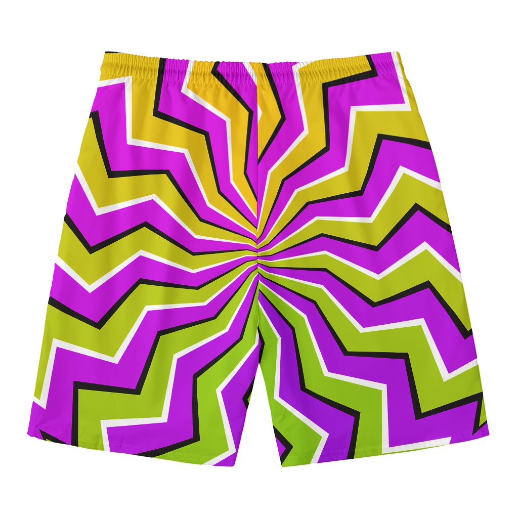 Colorful Dizzy Moving Optical Illusion Men's Swim Trunks