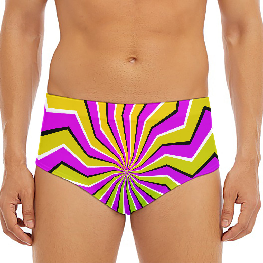 Colorful Dizzy Moving Optical Illusion Men's Triangle Swim Briefs