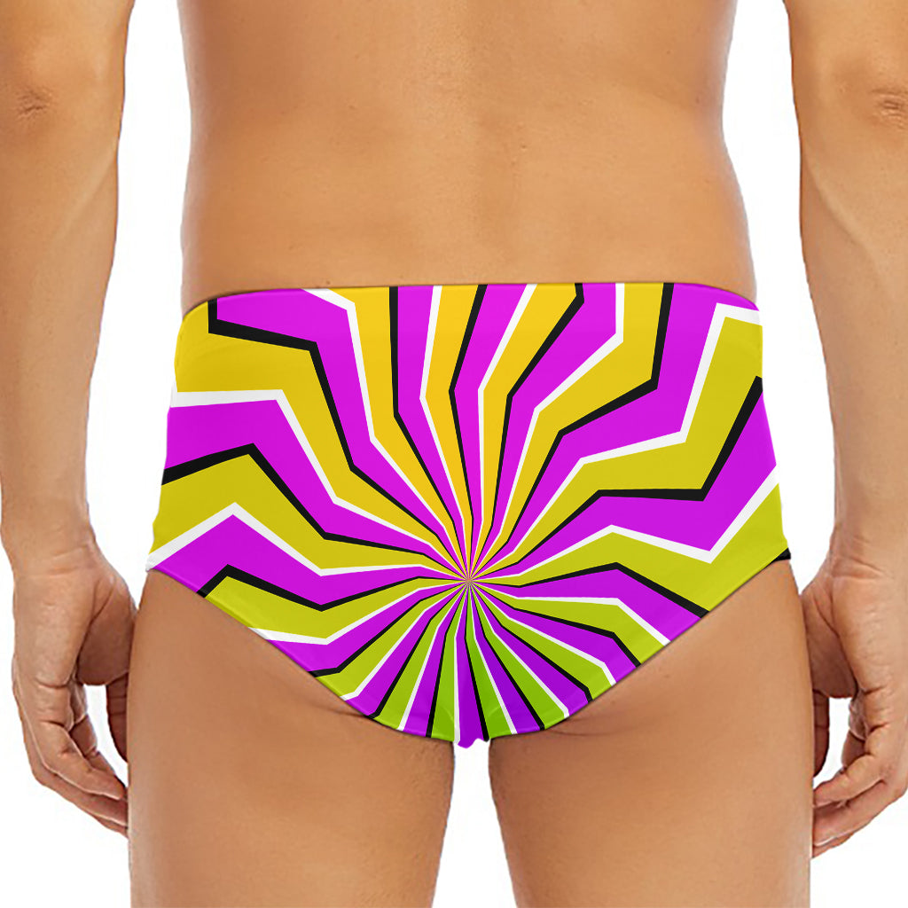 Colorful Dizzy Moving Optical Illusion Men's Triangle Swim Briefs