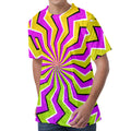 Colorful Dizzy Moving Optical Illusion Men's Velvet T-Shirt