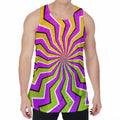 Colorful Dizzy Moving Optical Illusion Men's Velvet Tank Top