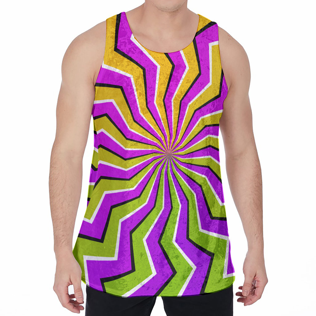 Colorful Dizzy Moving Optical Illusion Men's Velvet Tank Top