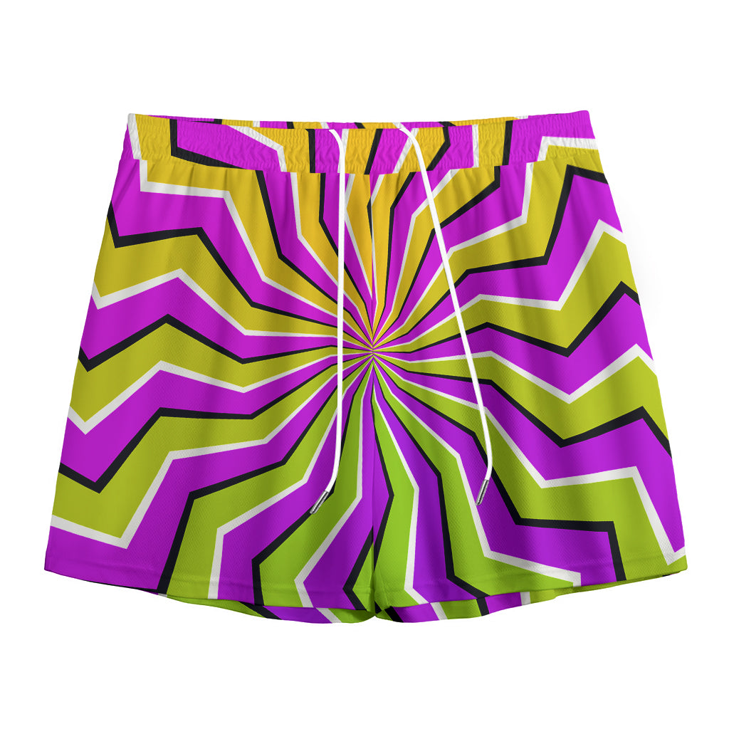 Colorful Dizzy Moving Optical Illusion Mesh Shorts
