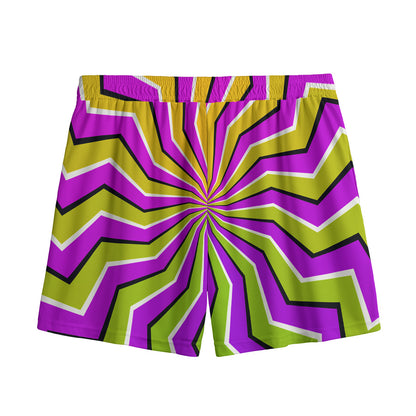 Colorful Dizzy Moving Optical Illusion Mesh Shorts