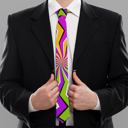 Colorful Dizzy Moving Optical Illusion Necktie