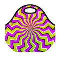 Colorful Dizzy Moving Optical Illusion Neoprene Lunch Bag