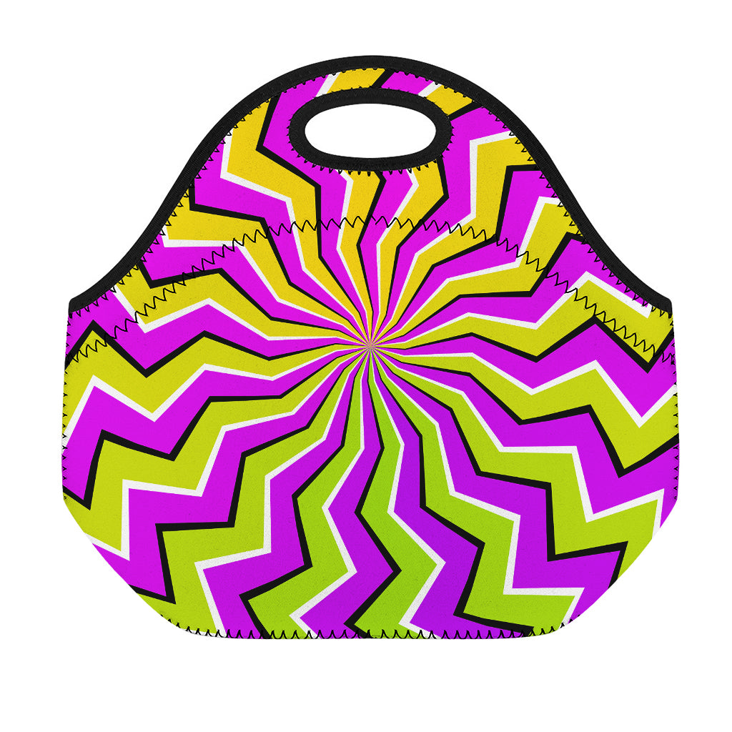 Colorful Dizzy Moving Optical Illusion Neoprene Lunch Bag