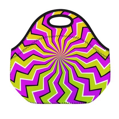 Colorful Dizzy Moving Optical Illusion Neoprene Lunch Bag