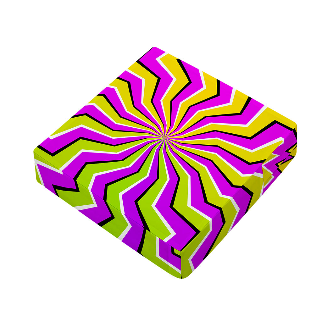 Colorful Dizzy Moving Optical Illusion Outdoor Seat Cushion Cover