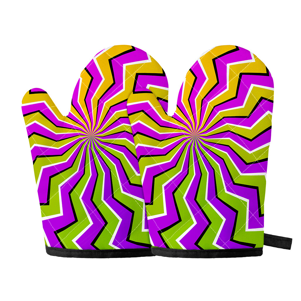 Colorful Dizzy Moving Optical Illusion Oven Mitts