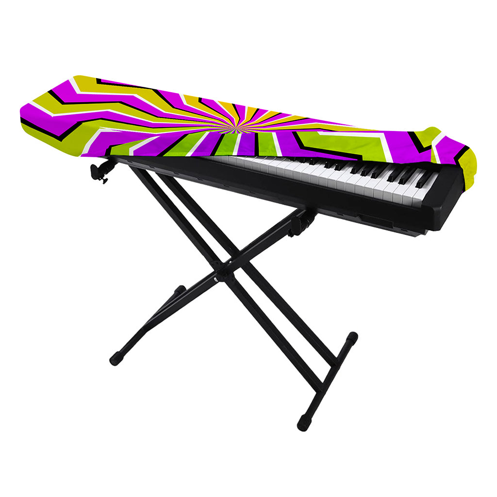 Colorful Dizzy Moving Optical Illusion Piano Keyboard Cover