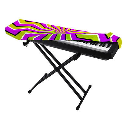 Colorful Dizzy Moving Optical Illusion Piano Keyboard Cover