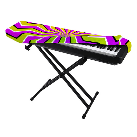 Colorful Dizzy Moving Optical Illusion Piano Keyboard Cover