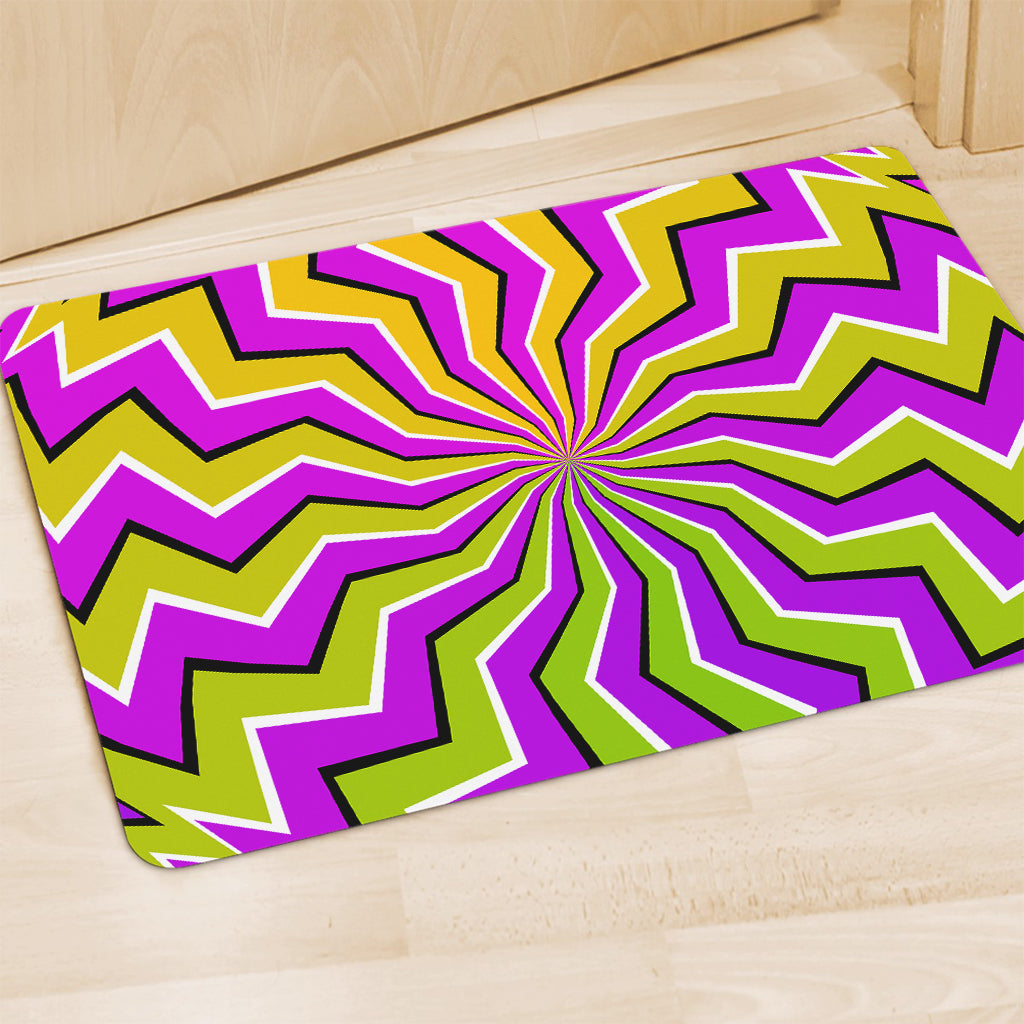 Colorful Dizzy Moving Optical Illusion Polyester Doormat