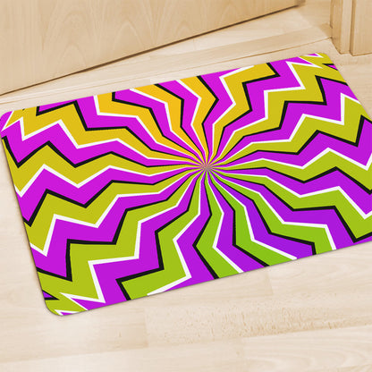 Colorful Dizzy Moving Optical Illusion Polyester Doormat